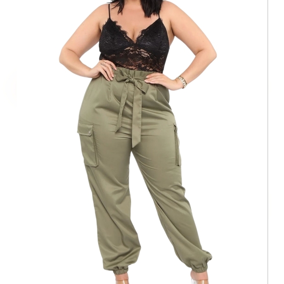 Fashion Nova Cargo Jumpsuit Black/Olive XXL - Picture 1 of 9